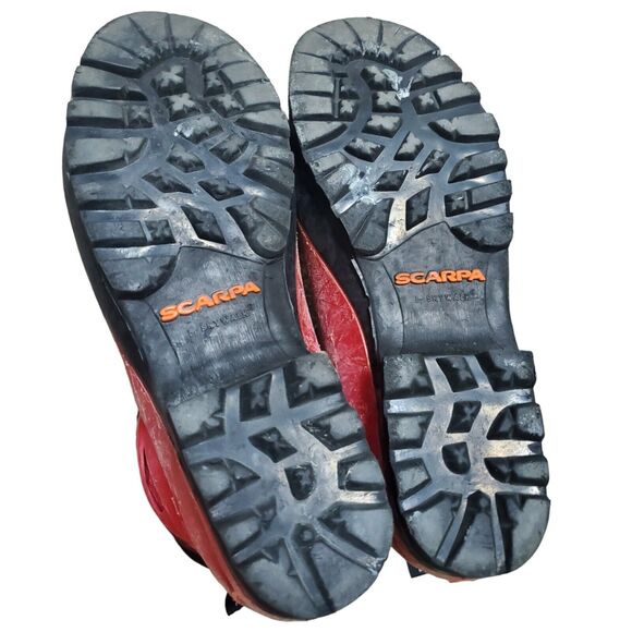 Scarpa Omega Mountaineering Ice Climbing Red Plastic Boots Men UK 9 READ SCUFFS - Picture 3 of 16